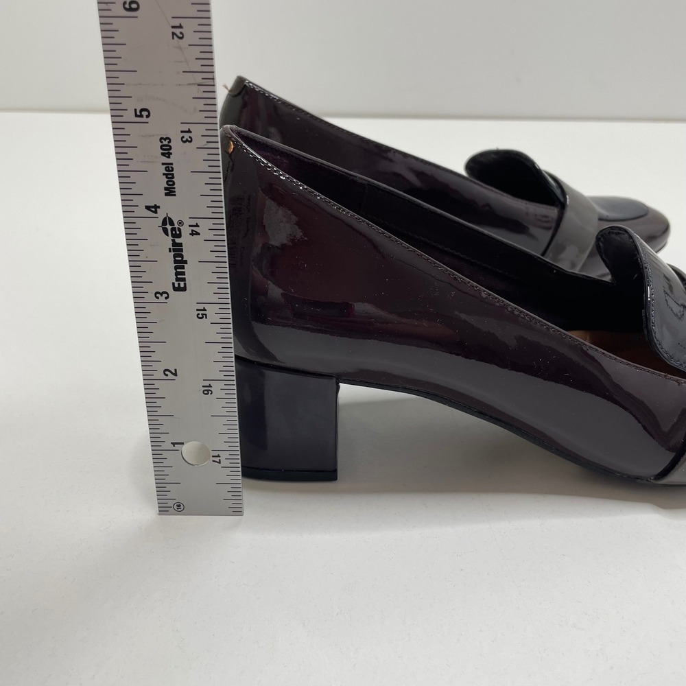 Clarks Colorblock Patent Leather Block Loafer Pump 9 Dark Academia Preppy Office - Picture 12 of 13